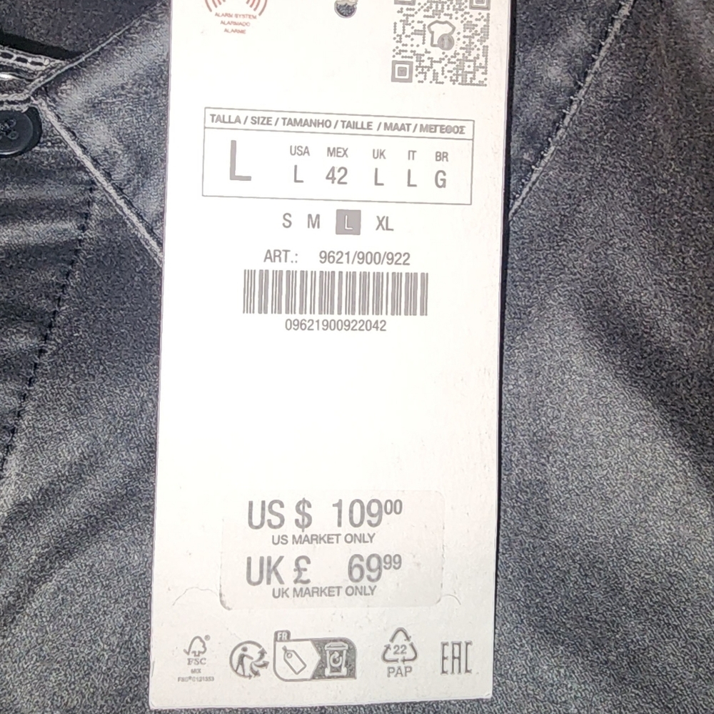 Zara Black Denim Shirt - Picture 6 of 6